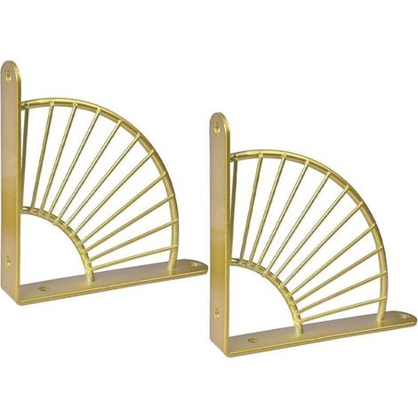 Support mural triangulaire en bois couleur or. - (1/4)