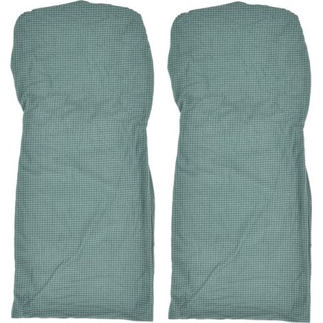 Housse de chaise 2pcs polyester extensible cyan, protection siège salle à manger cuisine, dos 40-60cm assise 40-50cm (1/5)