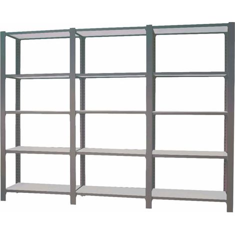 Estantería OFFICLICK 5/300 metal i+a+a antracita/blanco (1/3)