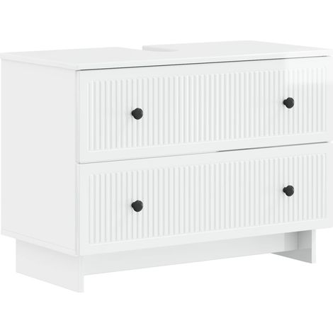 Waschbeckenschrank EDE Hochglanz Weiß 82 x 41 x 59 cm vidaXL (1/5)