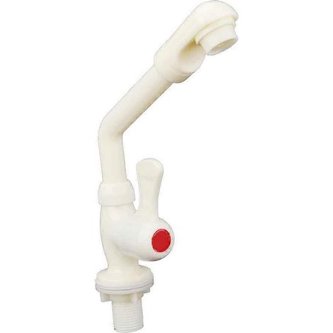 Robinet d'évier en plastique ABS à une poignée pour cuisine, robinet de lavabo G1/2" (1/5)