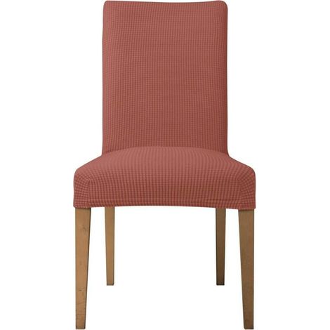Housses de chaise Jacquard extensibles, lot de 4, corail (1/5)