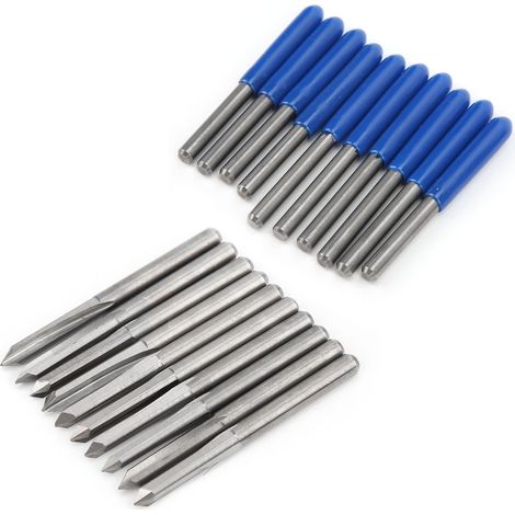 Lot de 10 fraises carbure tungstène 3,175mm CNC bois gravure, fraise à graver 60° X 0,1mm, outils de défonceuse professionnels (1/5)