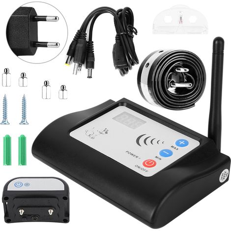 Wiederaufladbares LED-Hundetrainingshalsband mit drahtlosem elektronischem Zaun (EU-Adapter 100-240 V) (1/5)
