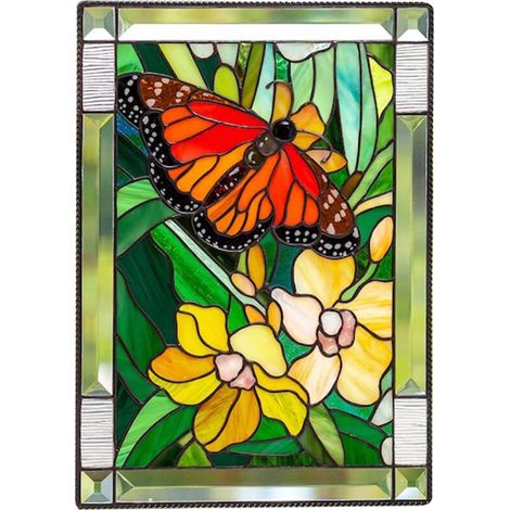 Panneau de Vitrail Cardinal à Suspendre pour Décoration Murale en Verre (1/5)
