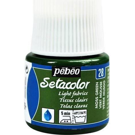 Peinture tissu - PEBEO - Sétacolor - Vert mousse - 45 ml - Finition mate (1/2)
