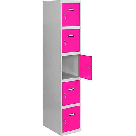 Simonrack armadio metallico rosa e grigio con 5 porte