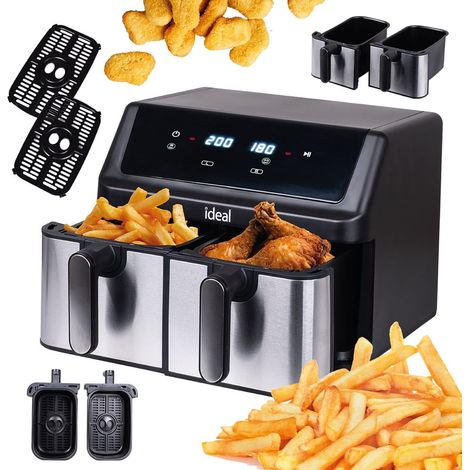 Friteuse IDEAL sans matières grasses. Double horizontale 9 L. 8 fonctions, dont séchage des aliments. (1/5)