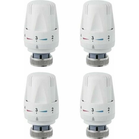 VURAHOME - Tête De Radiateur, 4 Pièces Tête De Vanne De Radiateur, M30 X 1.5 Robinet Thermostatique Radiateur, Tête Thermostatique Pour Lavabo Salle De Bain Wc (1/4)