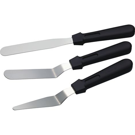 KitchenCraft Sweetly Does It Set di 3 Spatole per Dolci con Lama Piatta e Angolata in Acciaio Inox (1/2)