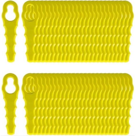Pack de 100 lames de rechange - adaptées au coupe-bordure Ryobi RAC155 RAC157 RAC158 - têtes de lames doubles dentelées (1/5)