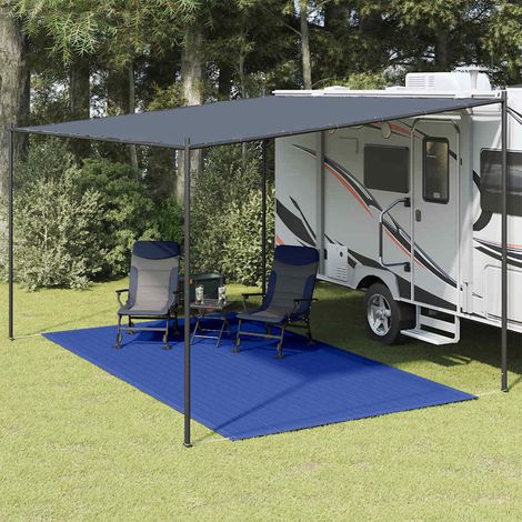 Zeltteppich 200x400 cm Blau HDPE
