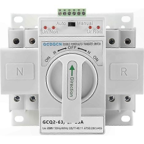 Commutateur de transfert automatique monophasé 220 V à double alimentation pour usage domestique (1/5)