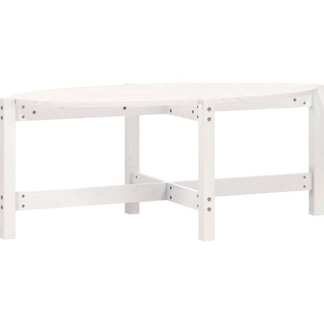Maison Exclusive - Couchtisch Weiß 118x63x45 cm Massivholz Kiefer (1/5)