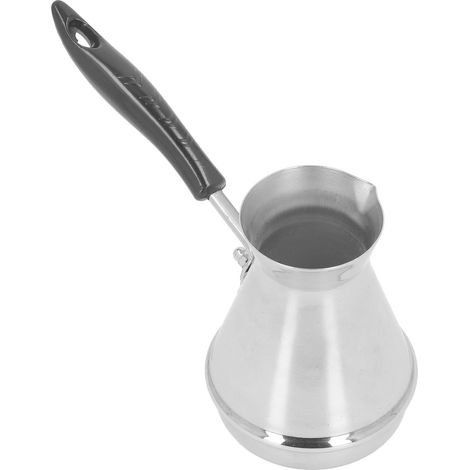 Cafetière turque 2 pièces en acier inoxydable, à verser sur la plaque de cuisson, avec longue poignée, 650 ml, idéale pour le lait au beurre fondu. (1/5)