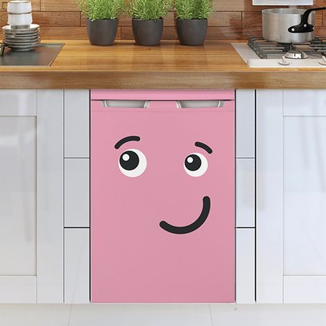 Sticker réfrigérateur et lave vaisselle, smiley rose souriant bonheur déco, 75 cm X 49 cm (1/3)
