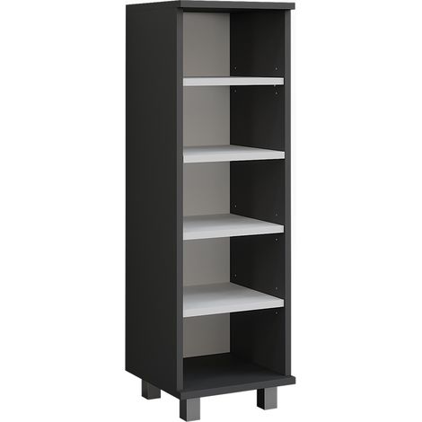 Mobiletto midi Ilias, Antracite/bianco, 30.2 x 95 cm con 5 scomparti aperti, Vicco (1/5)