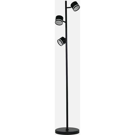 Nettle lampadaire pour salon 3xGX53 noir 27W 2400lm réglable avec ampoules 142x25x25 cm