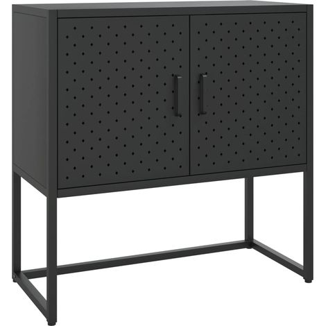 Maison Exclusive - Credenza Nera 75x35x75 cm in Acciaio