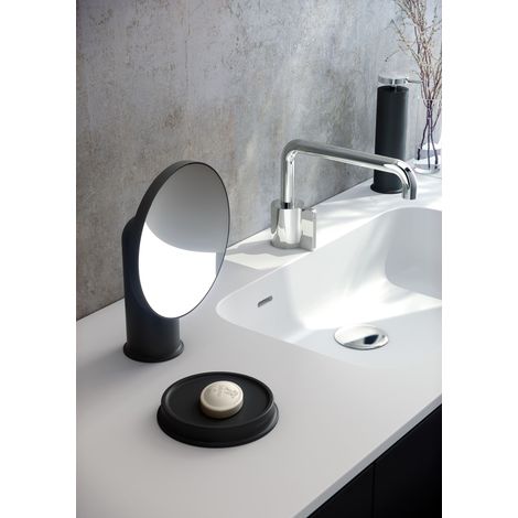 COSMIC Geyser miroir grossissant miroir maquillage noir mat à poser sur plan (X5) (1/5)