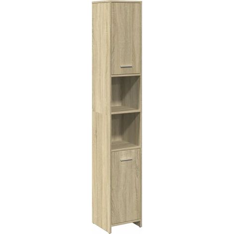 Mueble de baño con práctico espacio de almacenamiento 30 x 30 x 183 cm estilo contemporáneo fabricado en madera de roble Sonoma 020049682 (1/5)