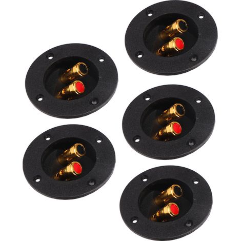 5Pcs Enceinte Connectique Bornier Stéréo 2 Voies Double Bornes pour Voiture Camping-car Bateau Audio (1/5)