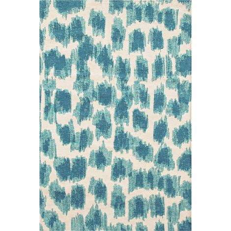 Tapis ikat summer blue bleu intérieur extérieur antidérapant - 80 x 150 cm (1/5)