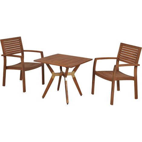 Batavia Set 3tlg Akazie Bistrotisch 70 x 70 cm