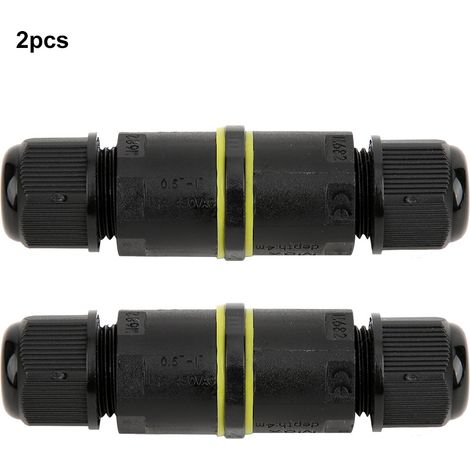 Boîte de jonction étanche IP68 à 3 broches, accessoire de connecteur de fil de câble électrique, 2 pièces