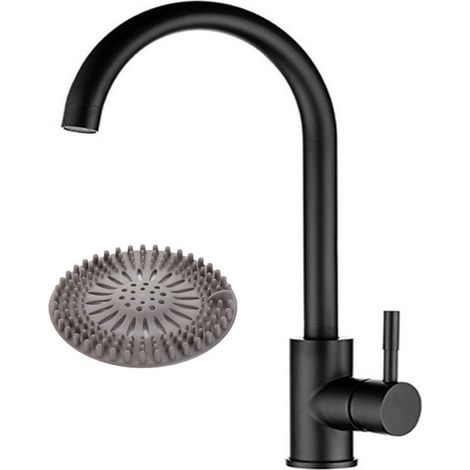Mitigeur de cuisine noir mat – Acier inoxydable 304 – Hauteur 38 cm – Modèle 8600A (1/5)