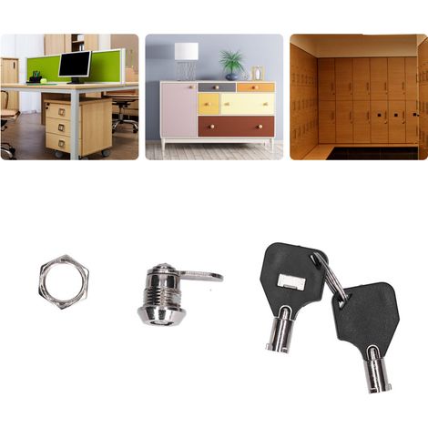 Cerraduras de leva para archivadores, muebles, máquinas expendedoras, ordenadores y puertas de armarios: cerraduras de seguridad con llave.
