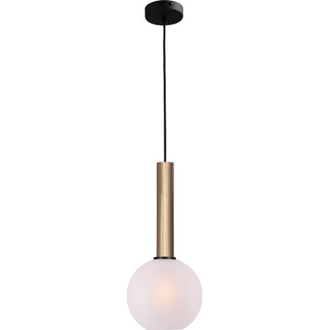Lampe suspendue Ø 20cm Bella 2 Laiton doré avec verre blanc mat - 2980-02-06-20 (1/3)