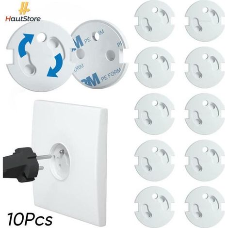 (10) Cache Prise Bébé Français,Sécurité Domestique Et Puériculture Pour Protection Prise Courant Électrique (1/4)