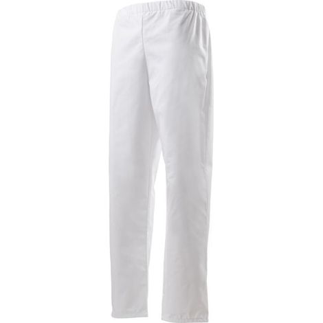 Pantalon de cuisine mixte ceinture élastiquée Robur Goyave Blanc XS.