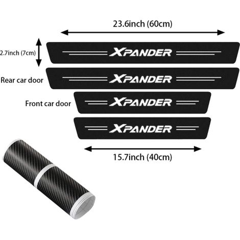 (4 pièces) Autocollants de style automobile pour Mitsubishi Xpander : emblème,seuil de porte de coffre,bande de décoration intérieure,film de protection anti-rayures (1/2)