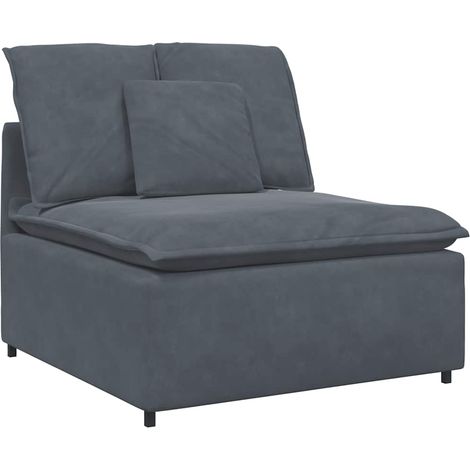 Modulo Centrale Divano Modulare con Cuscini Grigio Scuro 100 cm vidaXL