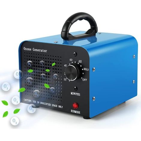 Ozongenerator 60.000 mg/h, Ozon-Luftreiniger mit Timer, Geruchsneutralisierer für Zuhause, tragbar für Industrie, Hotel, Büro, Zuhause, Garage