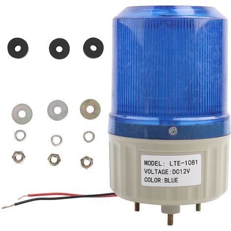 Ortviai Gyrophare LED rotatif 12 V CC – modèle LTE-1081, couleur bleue, pour chantier et usine (1/5)