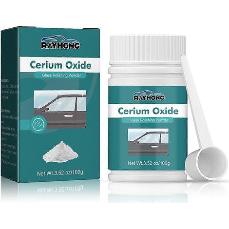 Kit de polissage pour verre avec poudre d'oxyde de cérium (100 g) pour éliminer les rayures profondes et réparer les rayures. (1/5)