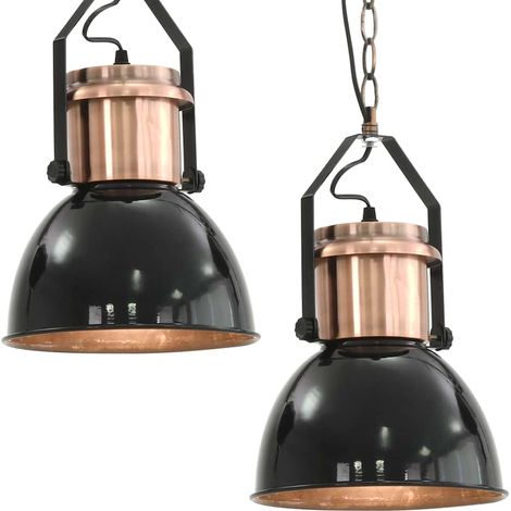Maison Exclusive - Lámparas de techo 2 unidades redondas negro E2