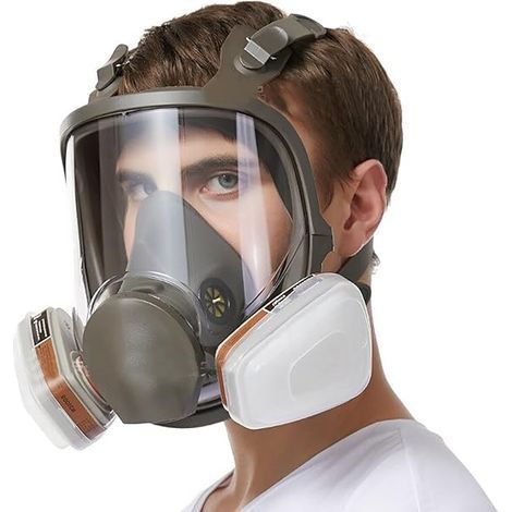 Reusable Full Face Mask, Full Face Respirator, Anti-Dust Gas Mask, Replaceable Double Filter for Painting, Spraying, Welding and Dust Protection at (1/5)
