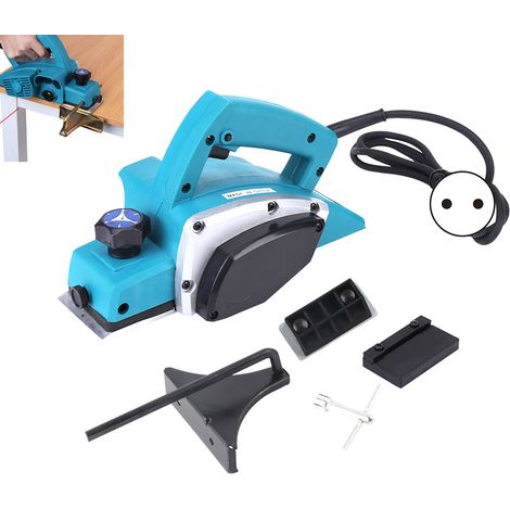 Rosvola Rabot Électrique Filaire 800W Raboteuse Ponceuse à Bois Vitesse 11000r/min Largeur de Coupe Maxi 82 mm Profondeur Réglable 0-1 mm pour le travail du bois (1/5)