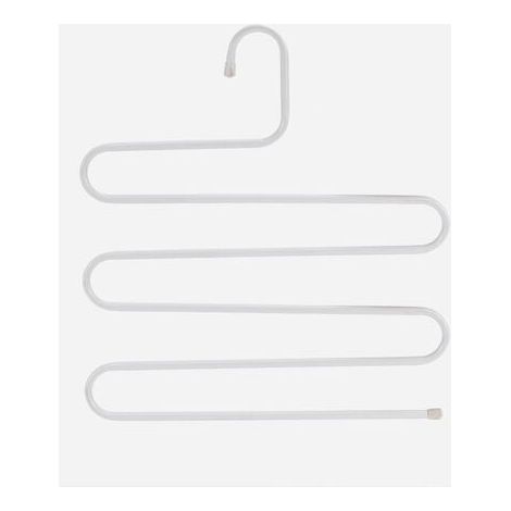 (14,17 x 14,17 pouces, lot de 2, blanc) S-Type en acier inoxydable vêtements pantalons cintres placard rangement organisateur pour pantalons jeans écharpe à suspendre (1/4)