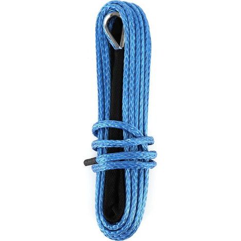 GARRYFIZH Câble de Treuil 15m & Sangle de Remorquage de Récupération - Nylon 7700lbs - Pour SUV/ATV/UTV - Bleu pour coffre