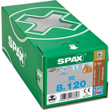 Tornillo Telko Spax T-Star + 80X120 A2 Hp (Per 50)