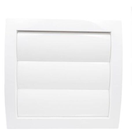 1 grille de ventilation (blanche) avec ouverture de Ø 100 mm, avec volet mobile, persienne et clapet anti-retour. Fabriquée en plastique ABS.
