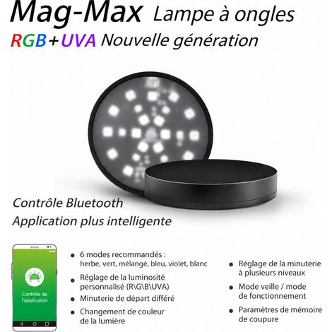 Lampe LED magnétique Mag-Max pour aquarium et micro-paysage RGB-UVa Bluetooth mag-max 9,5 × 9,5 × 1,8 cm 1 kg – Livraison gratuite