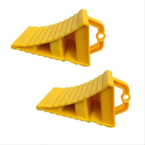 Lot de 2 cales de roue portables avec poignées, support pour pneu de véhicule (1/5)