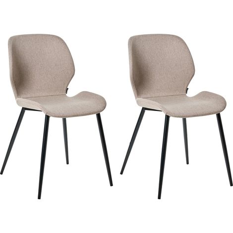 Set moderno di 2 sedie da conferenza con imbottitura in poliestere e gambe in ferro, mobili da ufficio tortora Holland (1/5)