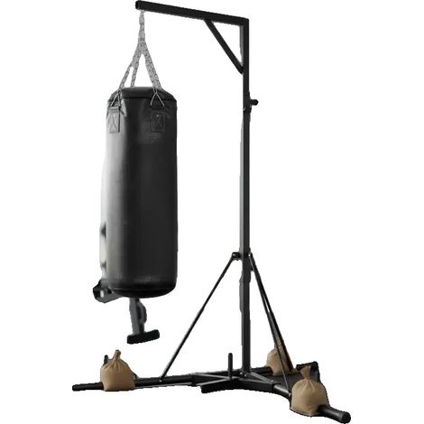 Soporte para saco de boxeo, altura regulable, construcción de acero, color negro. (1/2)